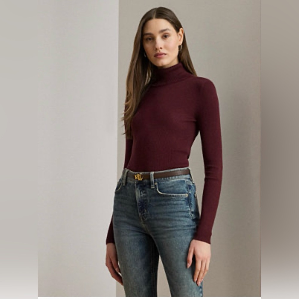 Lauren Ralph Lauren Deep Burgundy Long Sleeve Top size XS